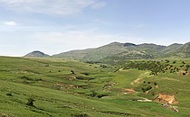 A gorge with a small river near the village of Kalotaszentkiraly.